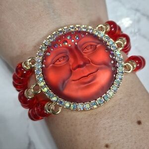 Kirks Folly Rhinestone Moon Face Bracelet
